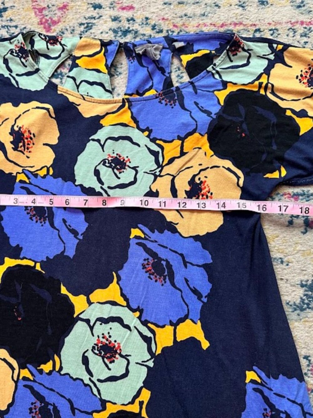 Anthropologie Vanessa Virginia "Mina" Silk Blend Floral Shift Dress - Med. - Picture 5 of 10